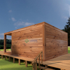 39.15 SQM High-end Mobile Home Sheds Wood Cabin Prefabricated for Private Clubs Sun Rooms with Outdoor Terrace